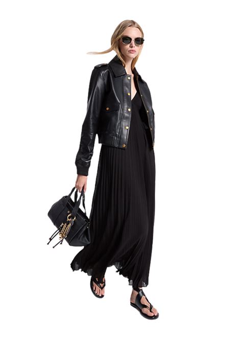 Borsa a mano Romee piccola in pelle martellata NERA Michael Kors | 30T5G1ZS1L001